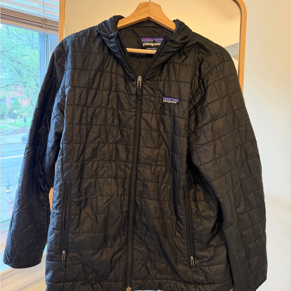Patagonia Black Quilted Hooded Performance Jacket